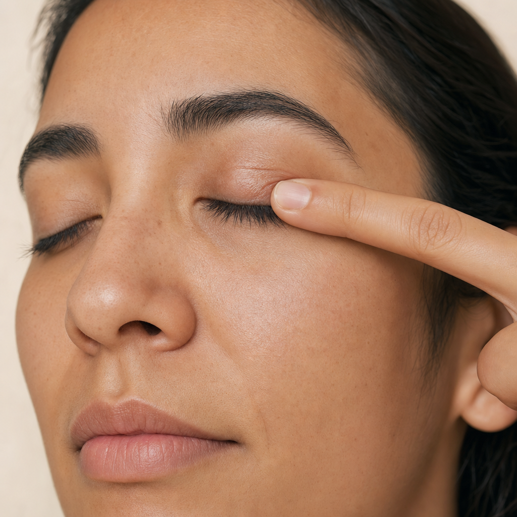 Masaje palpebral con dedo índice